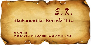 Stefanovits Kornélia névjegykártya